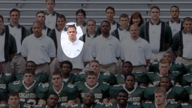 McDaniels pictured as a Graduate Assistant with Michigan State University